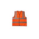 Waistcoat, Orange, Open Mesh HYP100 Knitted Polyester, With 4 Reflective Strips