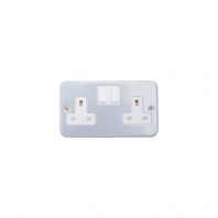 W3002-MC,13A METAL CLAD TWIN SWITCHED OUTLET