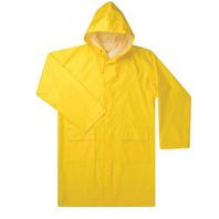 Rain Coat GR-331 , 0.35 mm, Yellow PVC/ Polyester, Knee Length