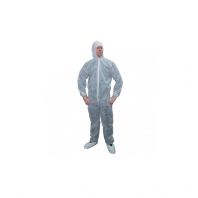 Full Sleeve Disposable Coverall, White With Hood