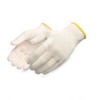 White Cotton Gloves With Yellow Edge,  size 9.5"-10"