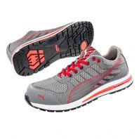 Puma Safety Shoes, Xelerate, 643070, Grey/Red, Knit Low 
